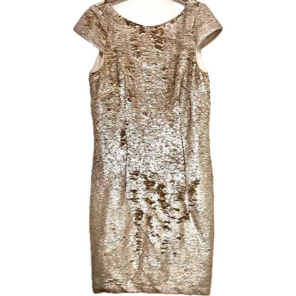 Adrianna Papell Two Toned Sequins Special Occasion Pencil Dress